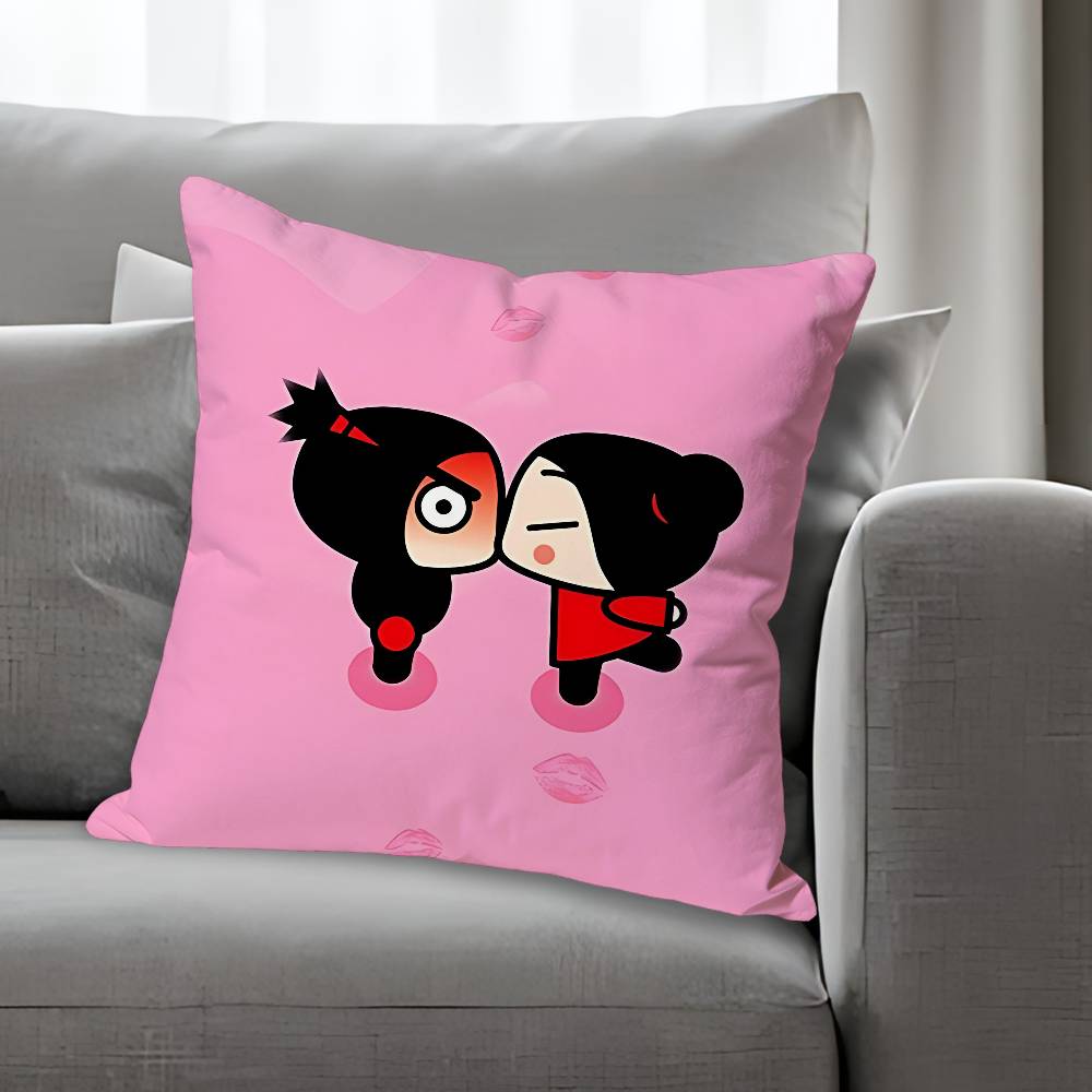 PPucca Love GGaru Cute Various Sizes Square Pillow Case For Car Home Bedchamber Decor Custom Valentine gift