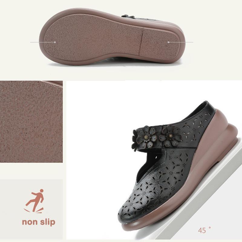 Pantofi cu platformă de vară pentru femei Sandale cu slip-uri Sandale din piele naturală Sandale respirabile Pantofi de femeie Pantofi 2024 Moale și confortabil