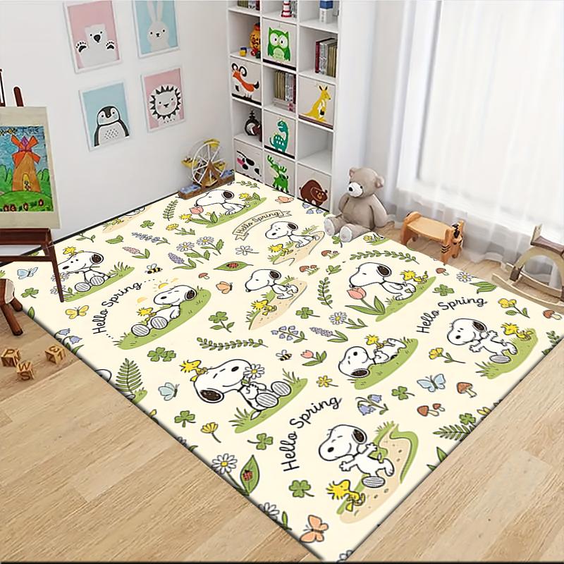 Snoopy'S Adventure Carpet Rug Soft Washable Anti Slip Home Living Room Sofa Mats Personalized Christmas Rug