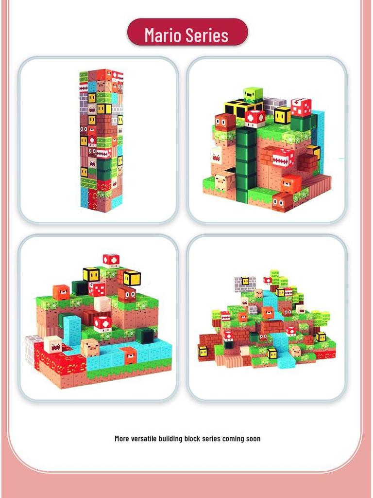 Mini Mario Scene Magnetic Building Blocks Set for Kids