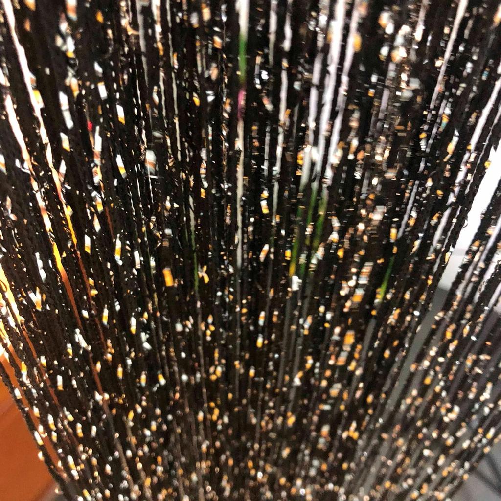 2er-Pack Glitzer-Fadenvorhänge 39x79 Zoll Fransenpaneele Raumteiler Fliegengitter für Heimdeko Tür Fenster Hochzeitsfeier Hotel Wohnzimmer Türöffnungen