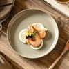 Round Deep Plate Retro Style Ceramic Plate Japanese Tableware Plate Household Dish Steak Plate Salad Plate Dinner Plate