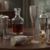 Stonecraft Engraved Brass Goblet Champagne Glasses (Slender) - Includes Flute, Coupe, and Wine Glasses
