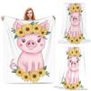 Cute Sunflower Pig Blanket Flannel Sofa Throw Blanket Super Soft for Home Bedroom Office Throws Bedspread Quilt