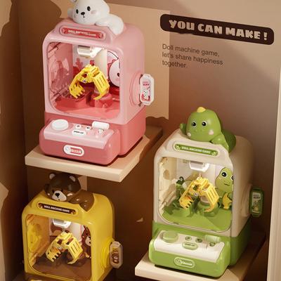 Claw Machine Toy for Kids Electric Coin-Operated Vending Machine with Cute Dolls Lights Sound Home Arcade Game for Party Birthday