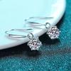 Simple Zircon Fashion Drop Earrings Six Claw Hoops Versatile Commute Elegant
