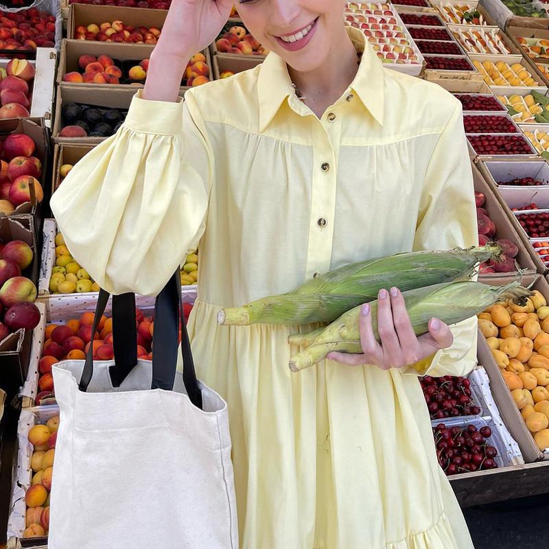 Весеннее платье-рубашка с длинными рукавами — фото 7