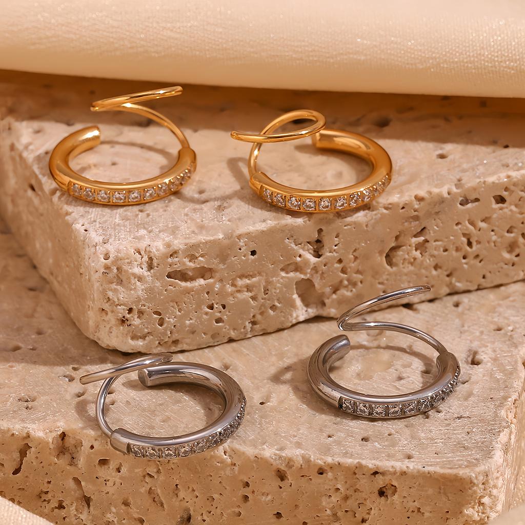 Kreatives Design Spiralohrringe für Damen, Edelstahl