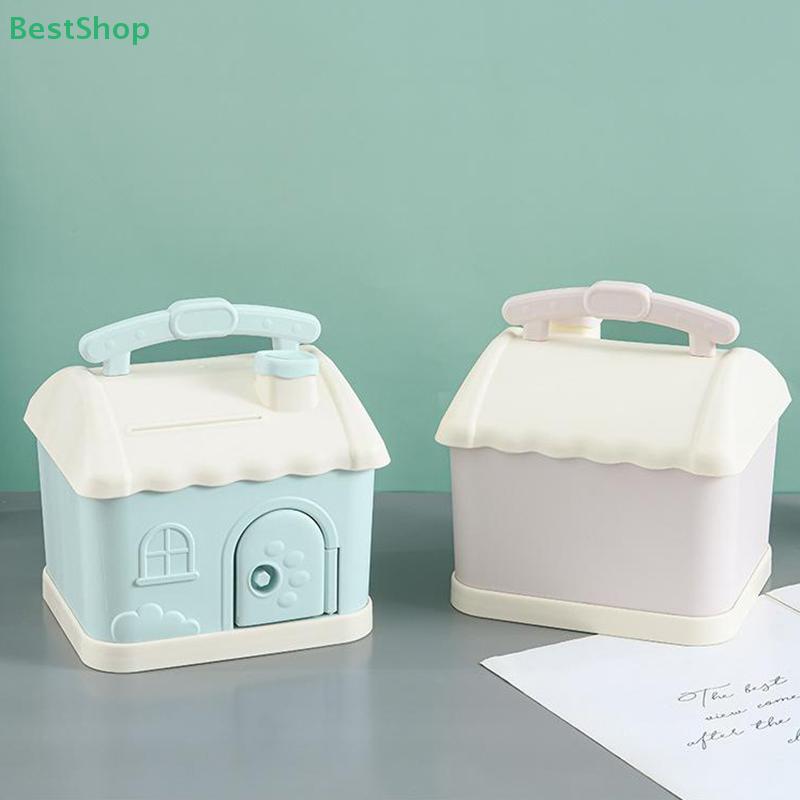 Cartoon Plastic Piggy Bank Little House Shape Children Gift Large Capacity