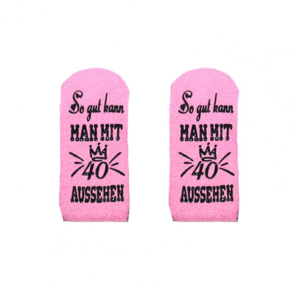 1 Pair Women Winter Socks Letter Print Mid-tube Thick Coral Fleece Keep Warm Floor Socks Anti-slip Knitted Daily Wear Sport Sock