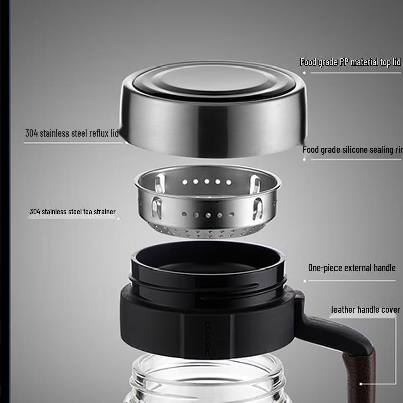 Fuguan Double-Layer Glass Business Tea Infuser Bottle