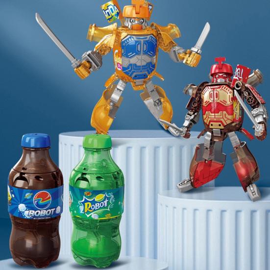 Getränkeflasche Transformator Roboter Spielzeug Pädagogisches Bewegliche Gelenke Verformung Cola Zitrone Orange Soda Trinkflasche Spielzeug Kleinkinder Jungen Mädchen Geschenk