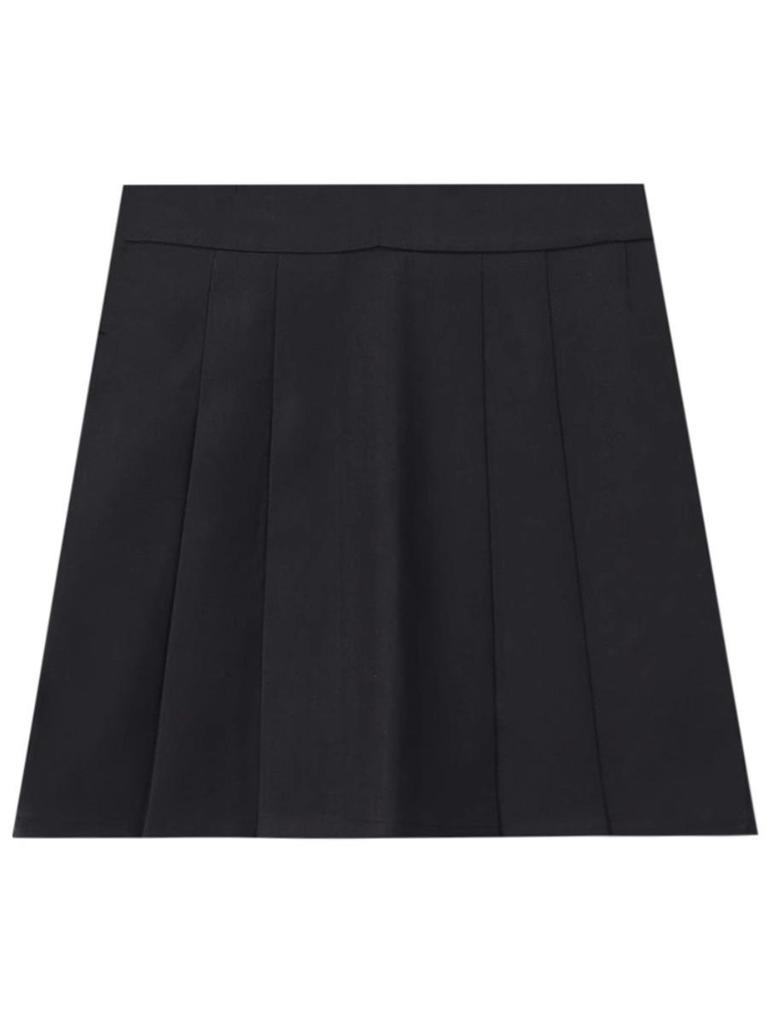 2024 Spring Women's Academy Style Black Sweater & High-Waisted A-Line Pleated Skirt