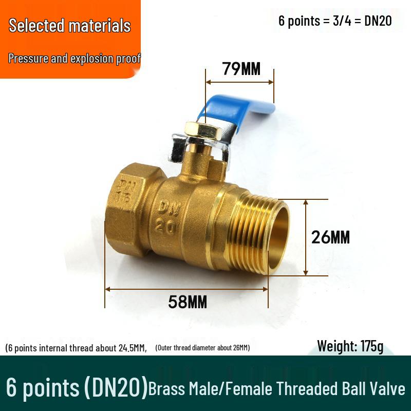 Check Valve: All-Copper Pneumatic Ball Valve – Thickened Tap Water Pipe Switch, Available in 4, 6, and 2-Point Mini Sizes