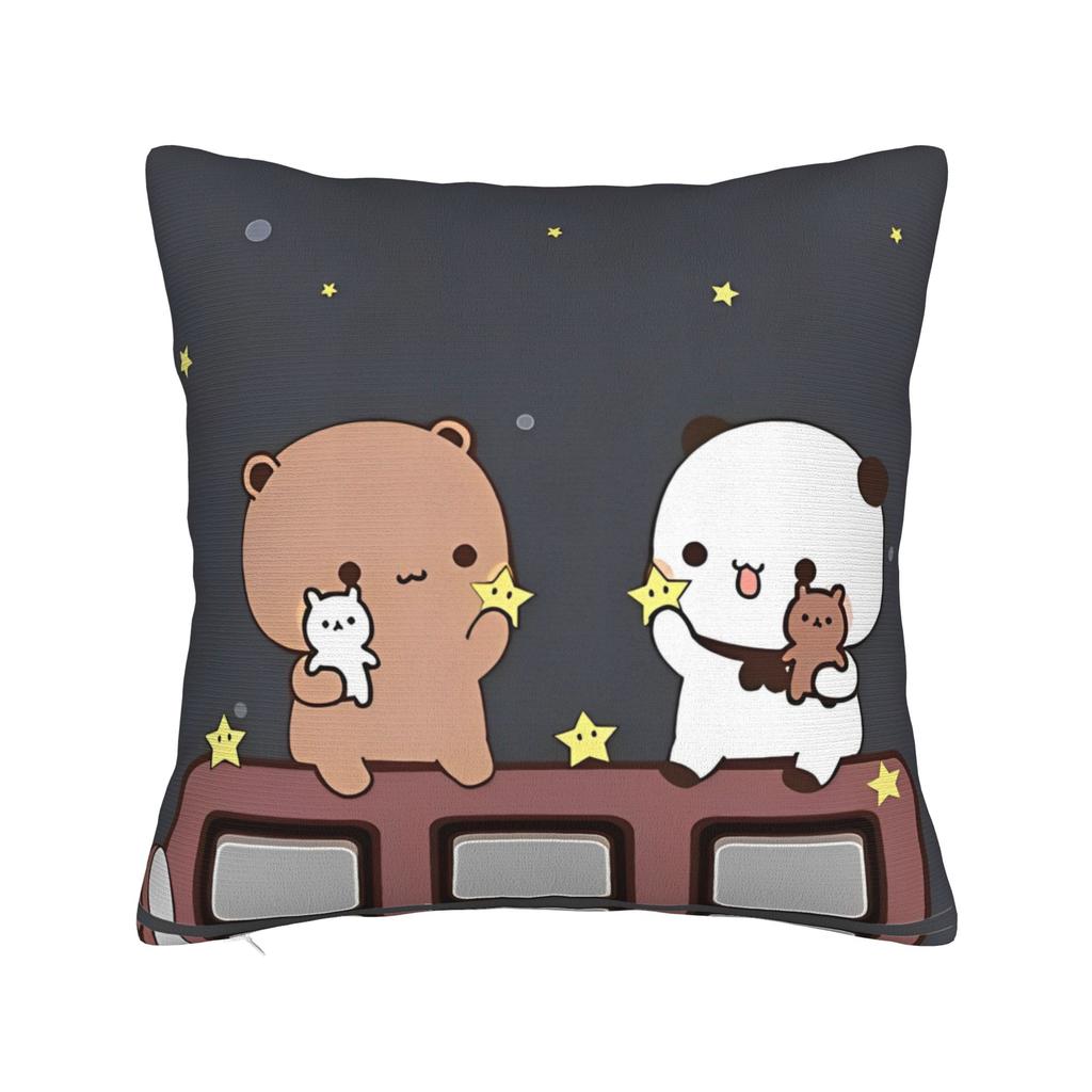 Bubu Dudu Watching The Moon Square Pillow Cases Cushion Cover Awesome Zipper Decorative Pillowcase for Bed 4040cm