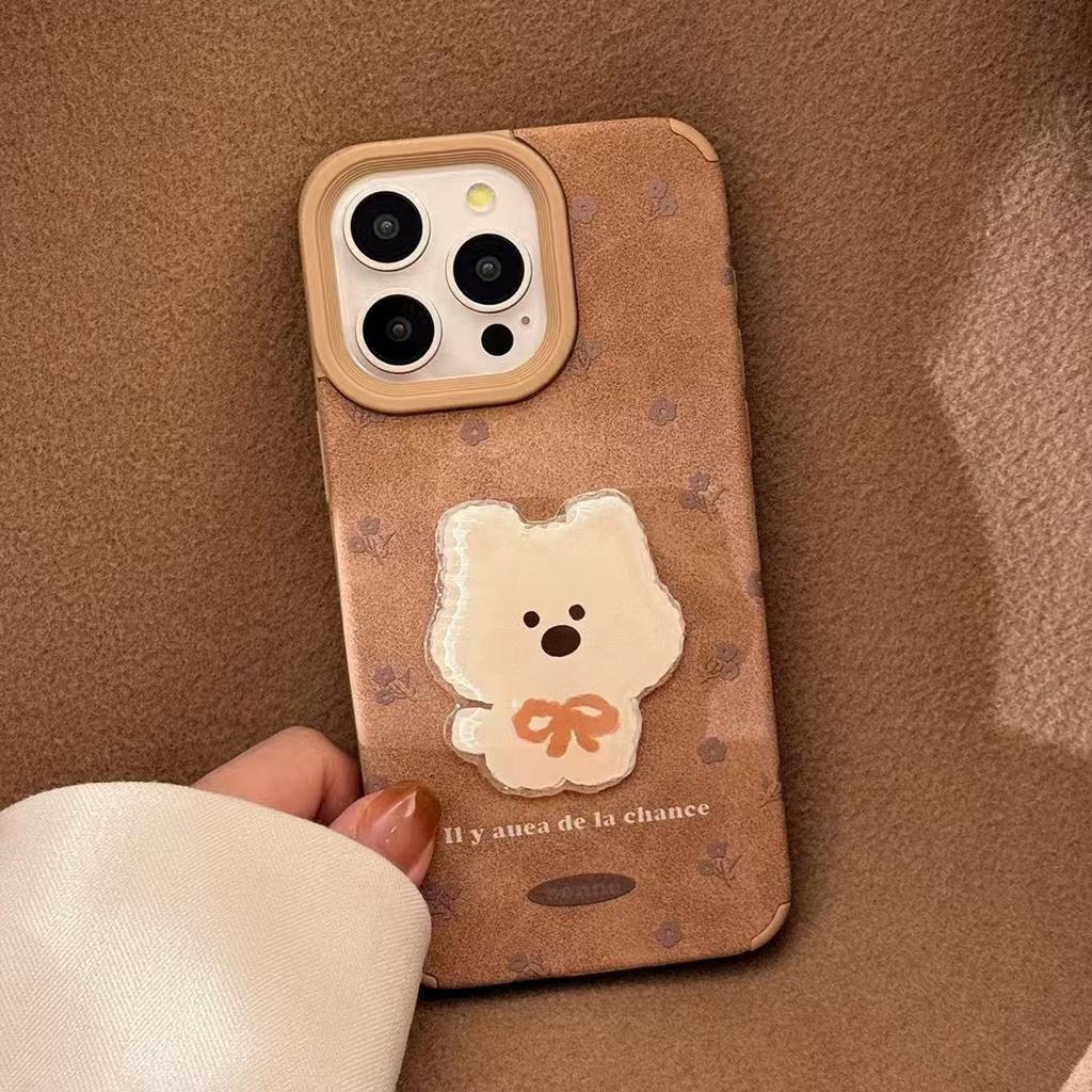 Applicable To Ins Three-dimensional Dog IPhone 16promax Apple 15Promax Mobile Phone Case 12 Bracelet Cartoon 14