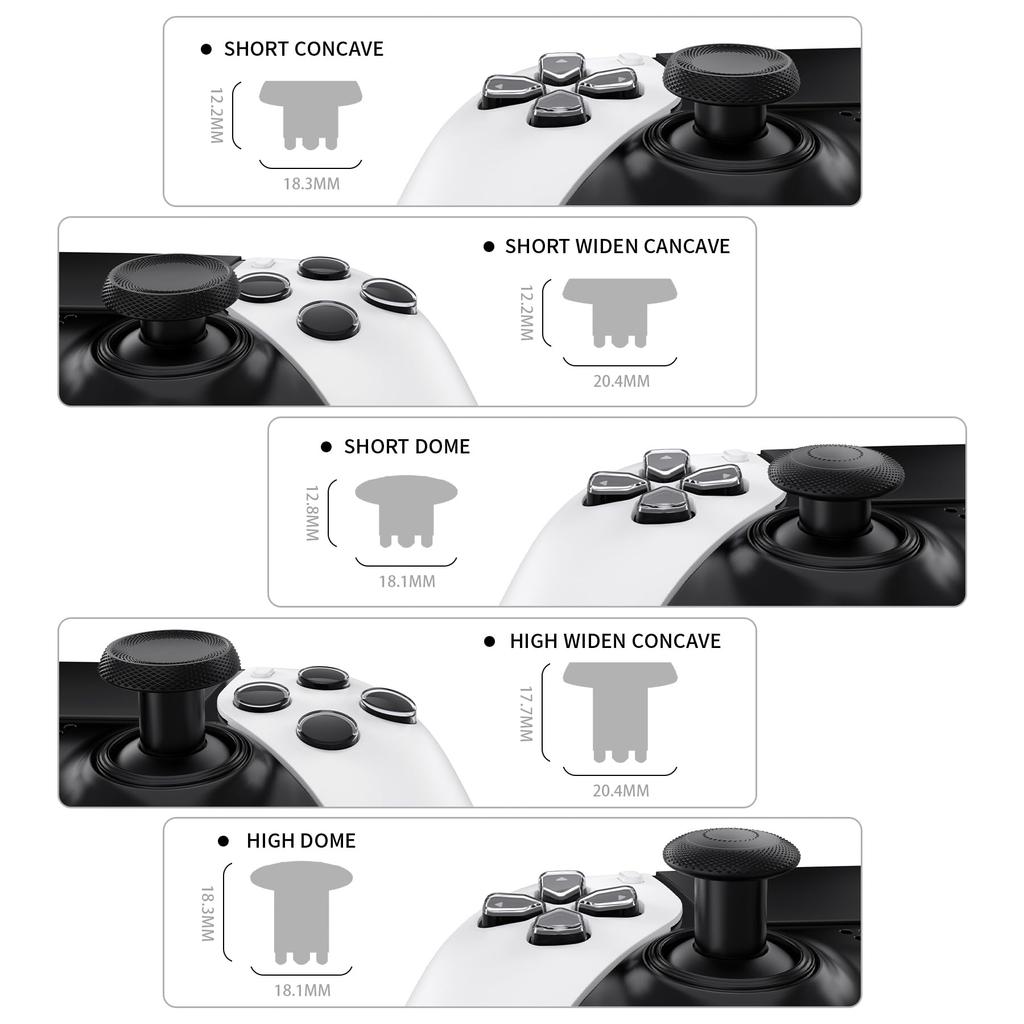 eXtremeRate ThumbsGear Replaceable Thumbsticks Compatible with PS5 Edge Analog Thumbstick Cap Compatible with PS5 Edge Controller 4 Levels of Height
