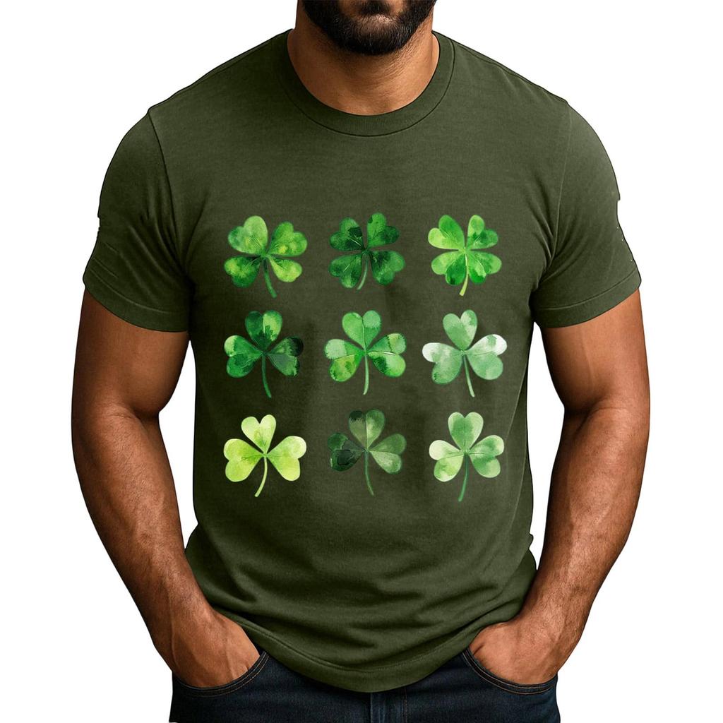 Men's  Popular T-shirt Printed Round Neck Short Sleeve T-shirt