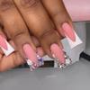Noste Dlouhý Francouzský Ručně Dělaný Manikúrní Kousek Kamínkový Postupný Přechod Odnímatelná Nálepka na Nehty