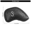 12 Pièces PU Cuir Golfs Headcover Housse de Protection Étuis Tête de Fer Imperméables Accessoires de Golf