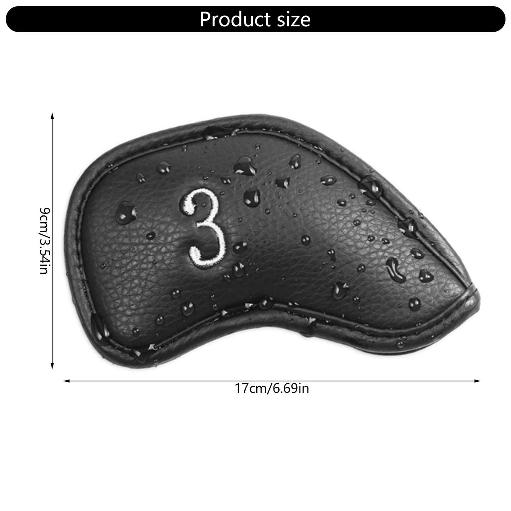 12 Pièces PU Cuir Golfs Headcover Housse de Protection Étuis Tête de Fer Imperméables Accessoires de Golf
