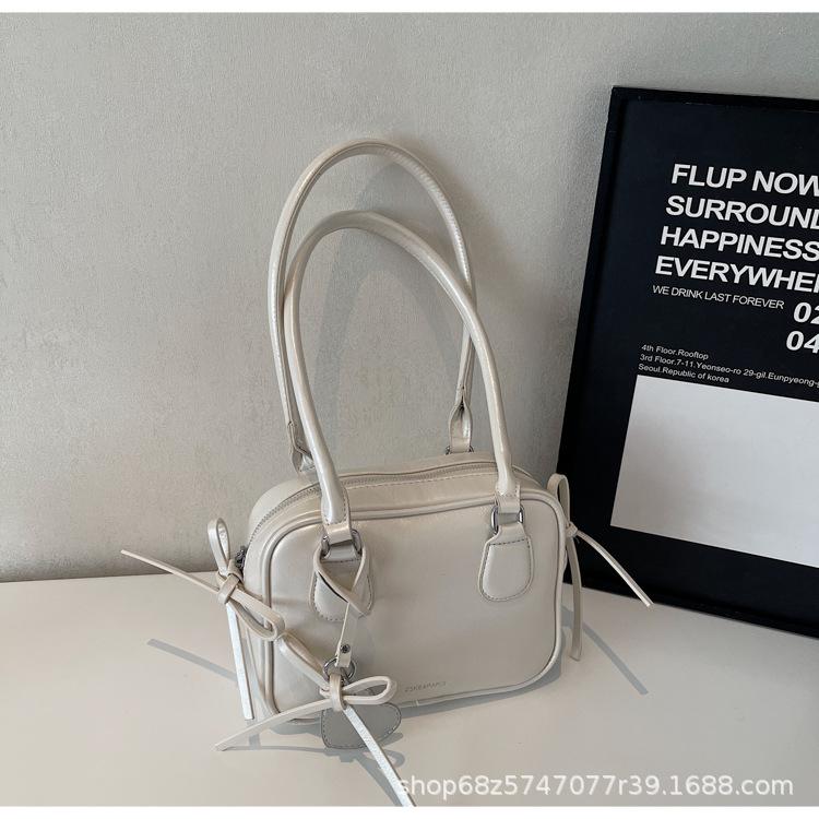 Retro pillow bag women's high-end sense small fresh handbag fashion literary bowling bag single shoulder messenger bag