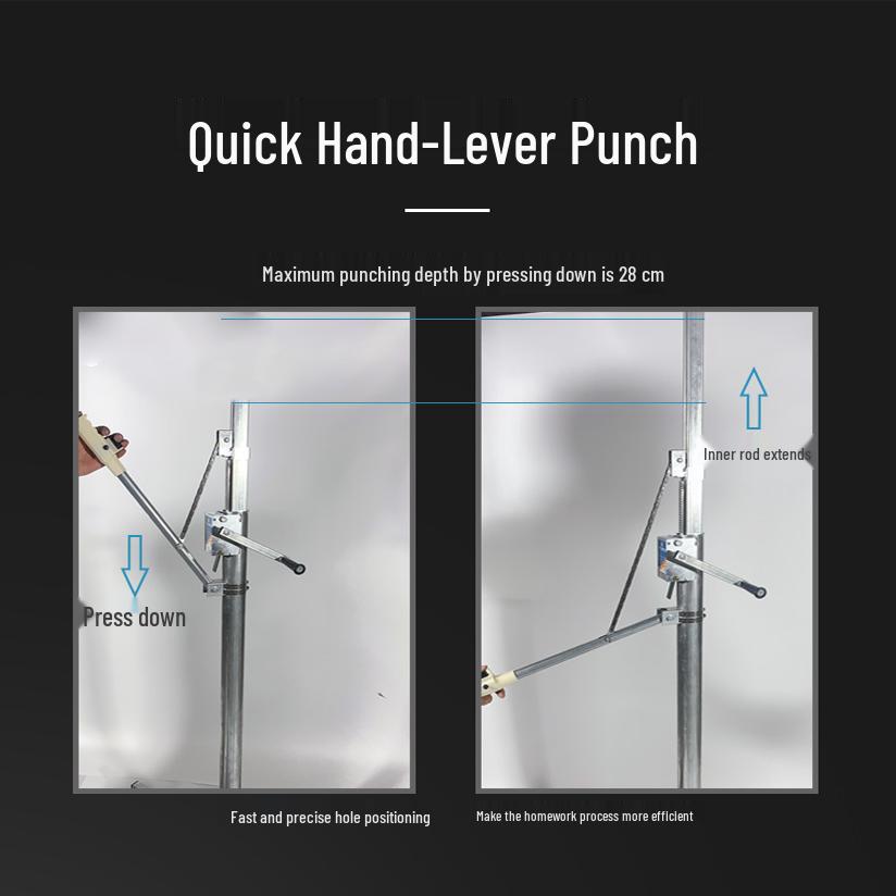 Versatile Electric Hammer Stand with Hydraulic Punch and Impact Drill for Ceiling Installation
