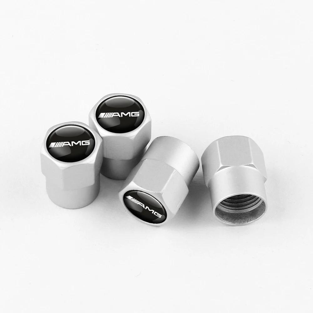 2025 Hot For Benz 4pcs Car Wheel Tire Valve Caps Stem Case With Logo Auto Styling For Mercedes benz W204 W205 Amg Smart Fortwo 4