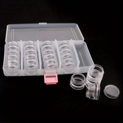 25pcs/set Transparent Clear Plastic Nail Art Equipment Box, Sequins Glitter Diamond Art Storage Box, Nail Art Supplies