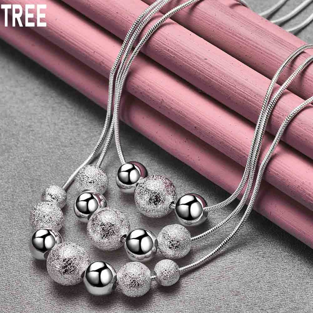 

Ожерелье из змеиной цепи из стерлингового серебра 925 пробы, свадебные украшения 45CM