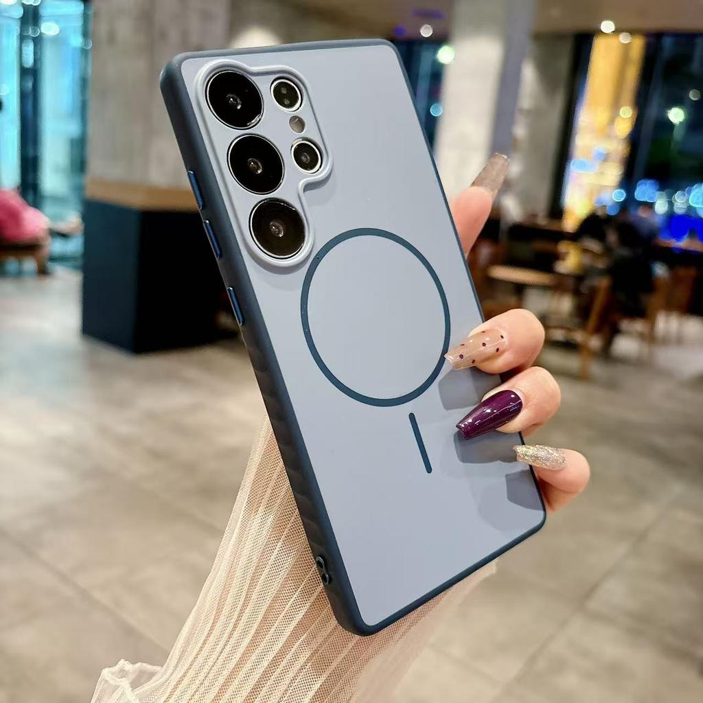 כיסוי סיליקון עמיד בפני לכלוך, מגן עדשה, עמיד בפני זעזועים עבור Samsung Galaxy S25 S24 S23 S22 Ultra Plus, כיסוי מגנטי Magsafe