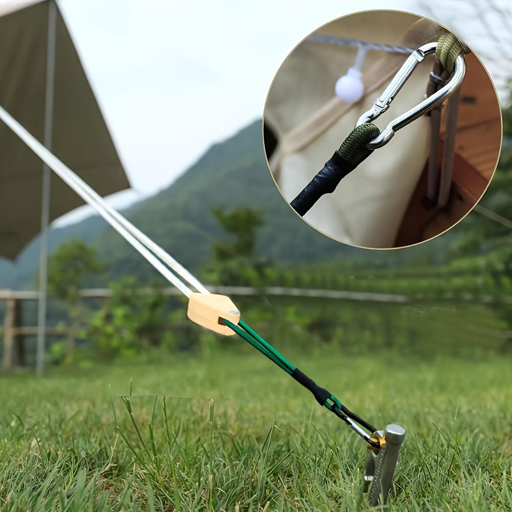 4pcs Outdoor Mountaineering Buckle 8mm Elastic Rope Tent Strap Camping Clothesline Luggage Binding Strap