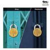 Nav-tal 6 Levers Round Padlock for Main Door with 3 Keys, Hardened Shackle Brass B079N5VBWV