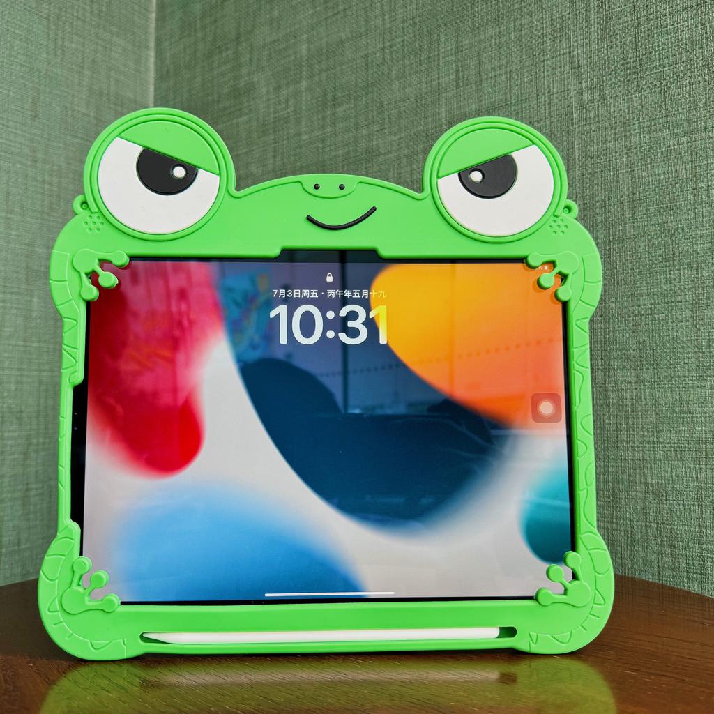 Für iPad Air 11 M2 M3 10. 11. 11. Pro 11 Air 4 5 10.2 8. 9. 9.7 6. Hülle Cartoon Frosch Silikon Kinderhülle