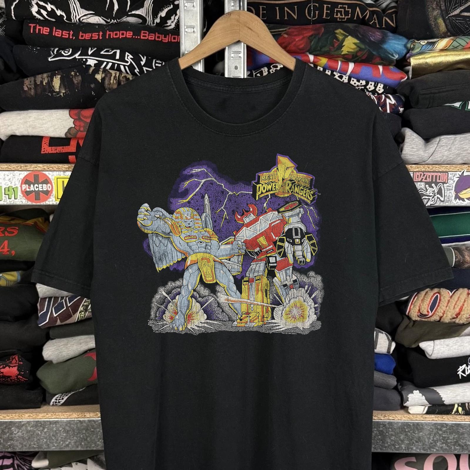 1994 Mighty Morphin Power Rangers Promo T-Shirt Black XXL L