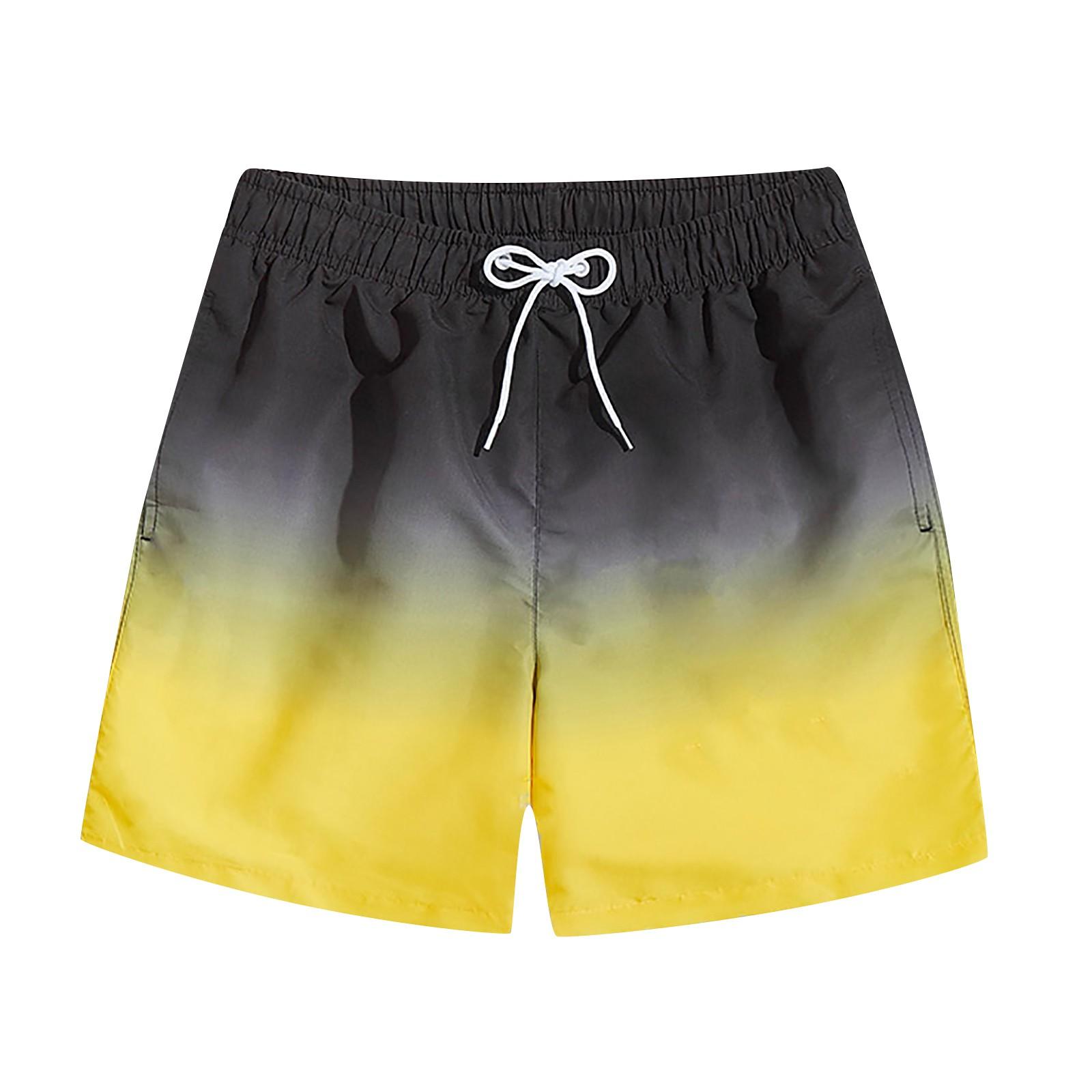 

Мужские сексуальные плавки для бодибилдинга с градиентом, пляжные плавки-боксеры M жёлтый