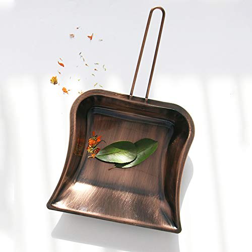 FUMAJIS Dustpan, Copper-Plated Tin Metal, Retro and Stylish, Indoor, Entryway, Veranda, Outdoor Cleaning Tool, Antique-Style Interior Decor, Glossy an