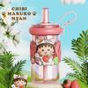 660ml Kawaii Chibi Maruko Chan Water Cup Cute Plastic Straw Cup BPA-Free Transparent Kids Bottle Birthday Gift for Girls