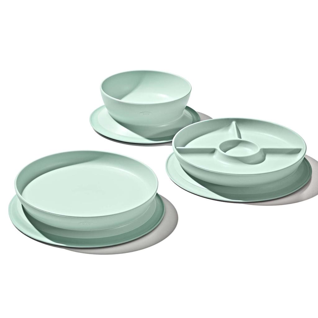 OXO Tot Opal Children's Dishware Plate with Suction Cups, Non-Slip, 61163500
