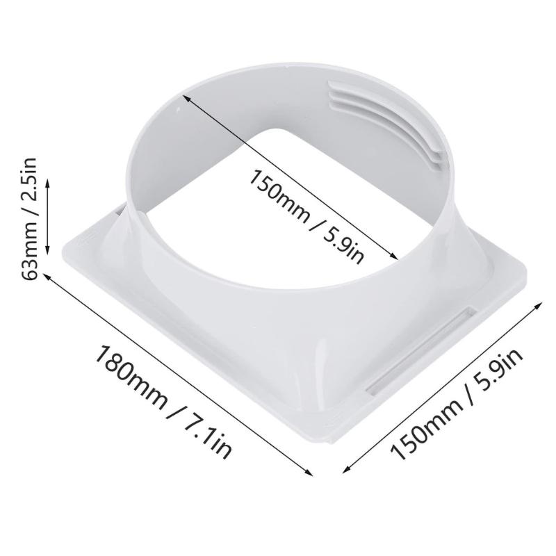 Air Conditioner Exhaust Hose Coupler Universal Thread Square to Round Portable Exhaust Duct Hose Adapter Accessories