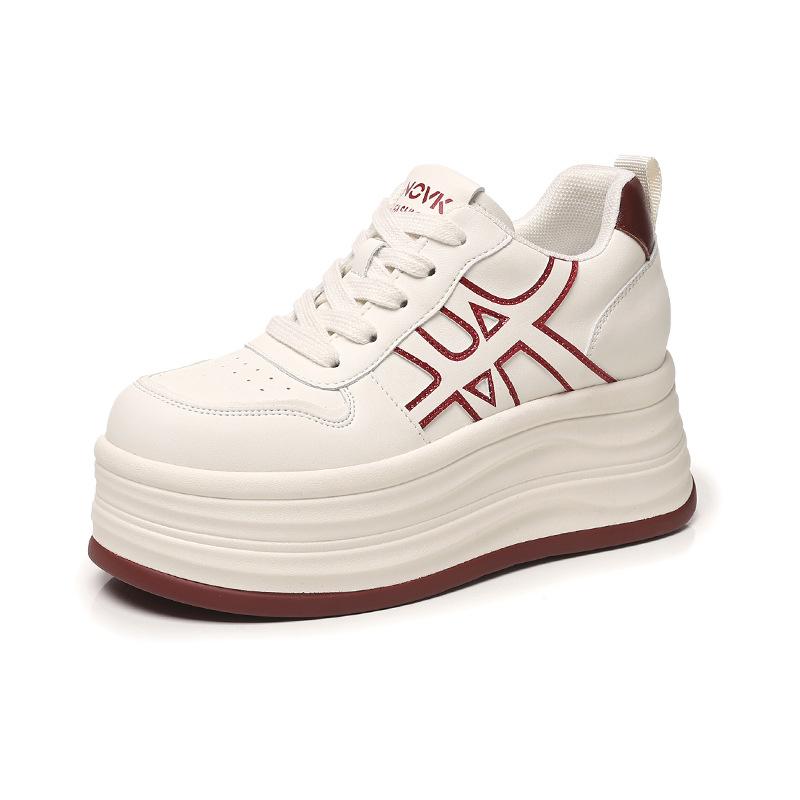 Thicksoled Inner Height Increase Cm Highend Silver Little White Shoes Women's Spring New Small Casual Sports Shoes