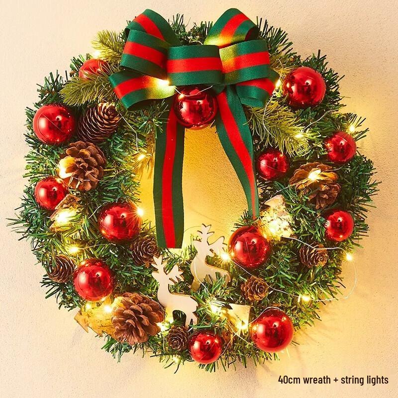 

Рождественский венок «Олененок» 40 см с подсветкой