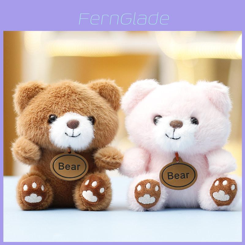 Plush Bear Keychain With Footprint Design Soft Toy For Girls Gift And Bag Decor