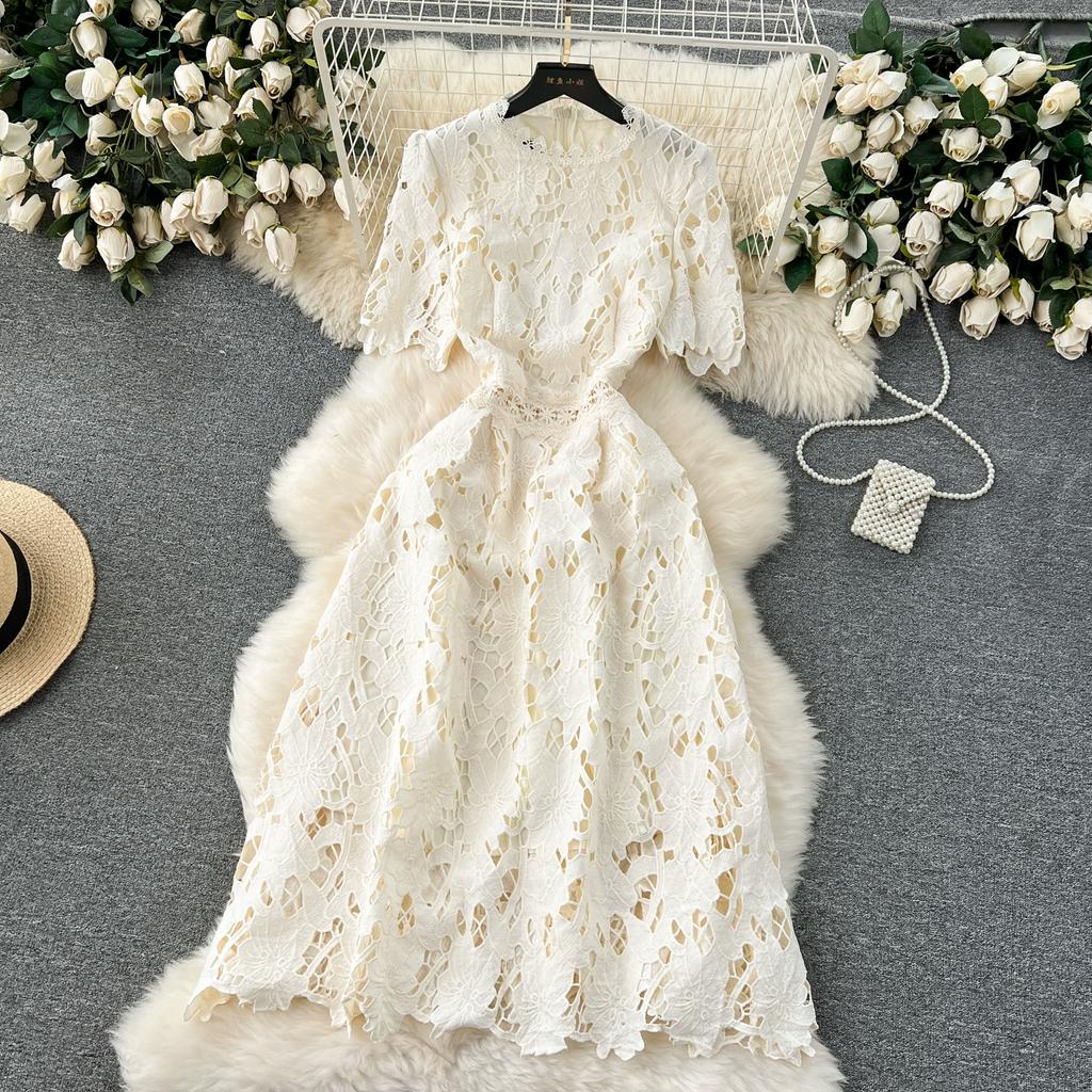 Hochwertige Sommer-Damen-Stickerei, wasserlösliche Spitze, Partykleider