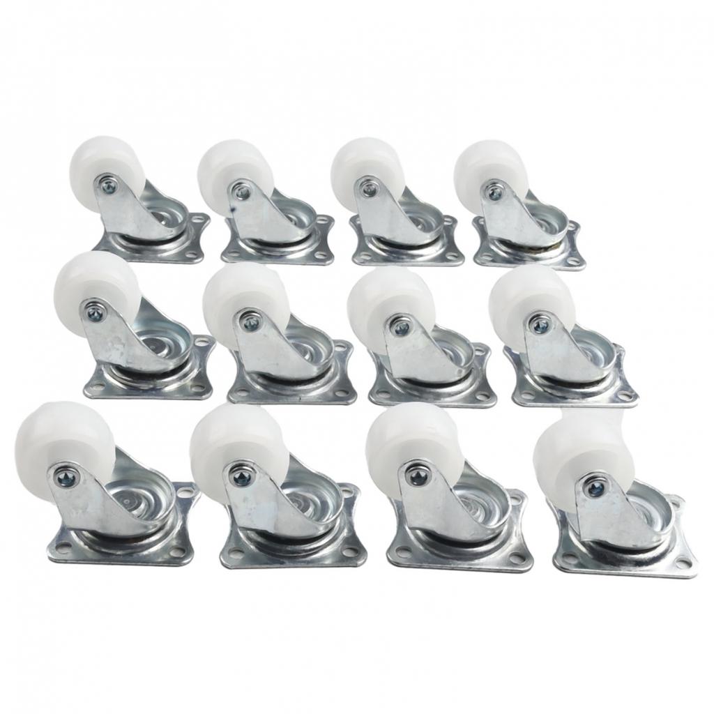 Swivel Casters Bearing Wheels Mount Ball White/silver