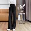 Ice Silk High-Waist Wide-Leg Summer Pants for Women - Lightweight, Loose, Cool, Floor-Length Casual Trousers
