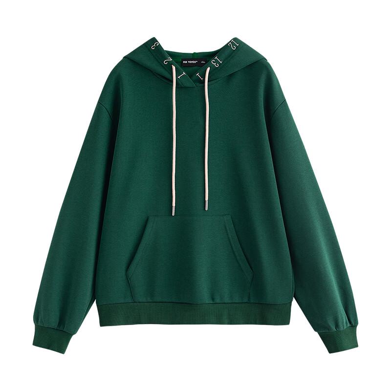 Women's Loose Fit Embroidered Hooded Sweatshirt