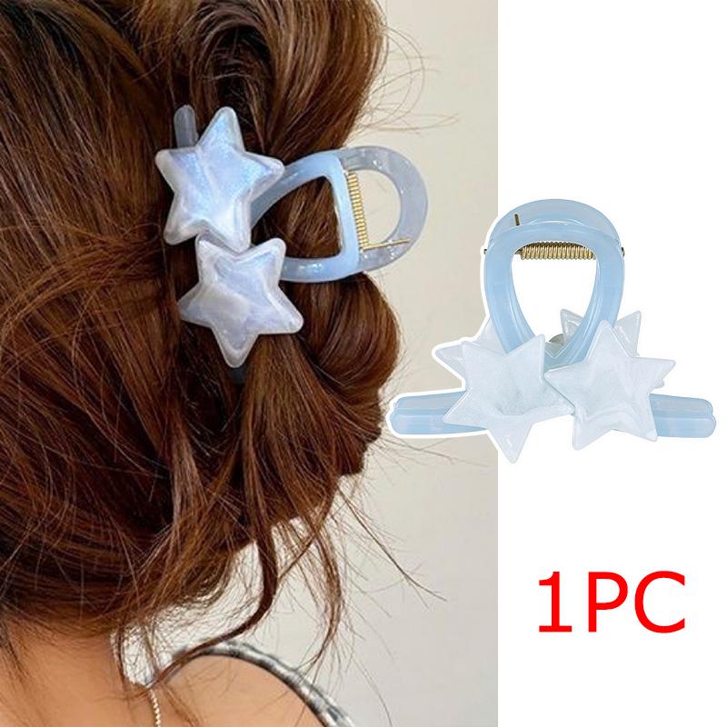 1PC Headwear Sweet Jewelry Playful Star Shape Cute Accessories Fashion Candy Colors Gift Hairpin Hair Ties Multi-Color