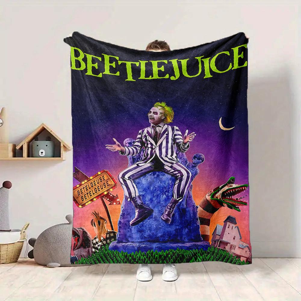 1 Stück Beetlejuice Flanell-Kuscheldecke Weich, Warm & Gemütlich für Sofa, Bett, Büro und Reisen Vielseitiges Ganzjahresgeschenk, Weihnachtsgeschenk