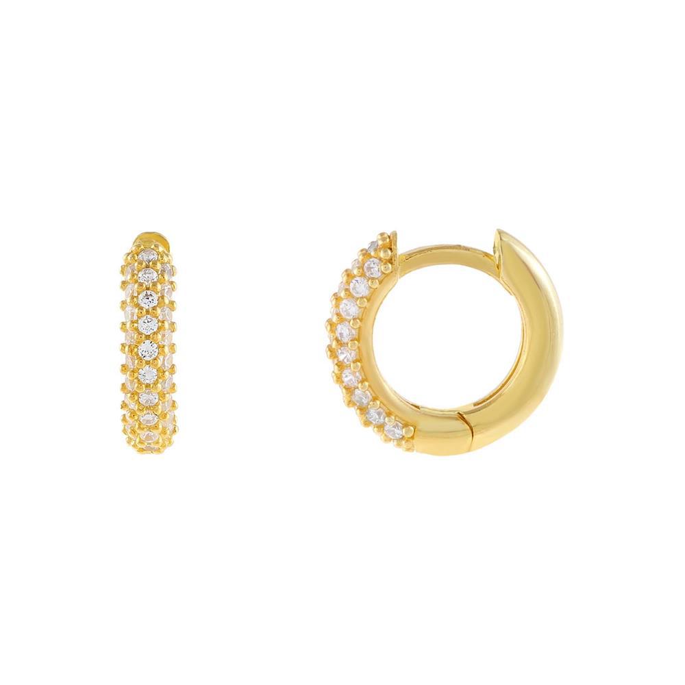 CRMYA Gold Plated Hoop Earrings For Women Classic Cubic Zirconia Piercing Women's Big Hoop Earrings Set Jewelry